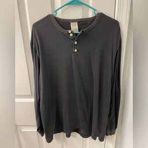 GAP Mens long sleeve classic black Henley